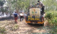 Respons Cepat Polres Way Kanan, Kebakaran Lahan PTPN VII Berhasil Dipadamkan Usai Laporan ke 110